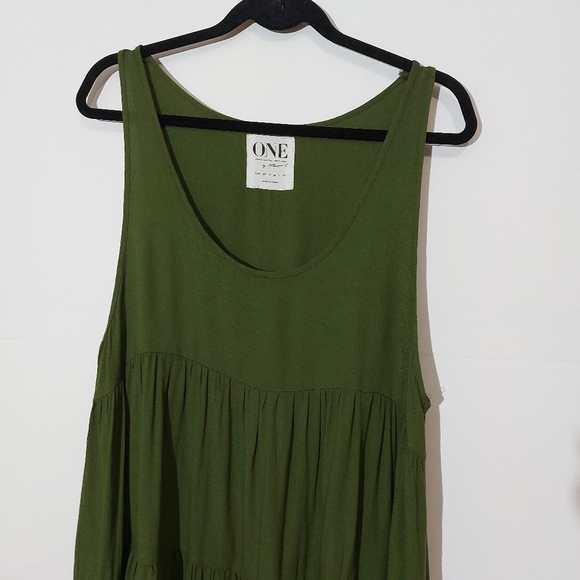 One Teaspoon Synthetic Dinky Teired Tank Dress In Military Green - Picture 5 of 16
